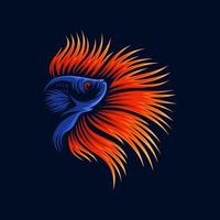 modello vettoriale di design del logo di pesce betta