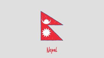 vettore di illustrazione dello schizzo della bandiera del nepal o dello schizzo a matita