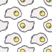 modello senza cuciture con icone di uova. sfondo uovo colorato. doodle illustrazione vettoriale con icone di uova