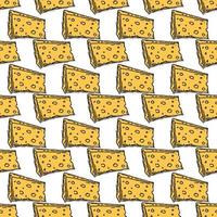 modello di formaggio senza cuciture. modello vettoriale doodle con icone di formaggio. sfondo di formaggio colorato