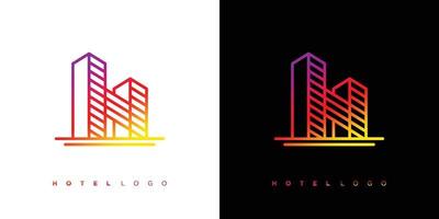 design moderno ed elegante del logo dell'hotel vettore