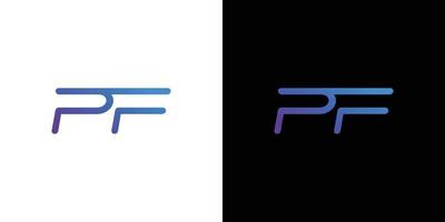 design moderno ed elegante del logo delle iniziali della lettera pf vettore