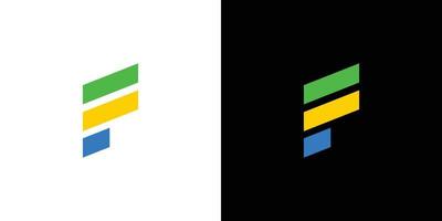 design del logo della lettera f iniziale semplice e colorato vettore