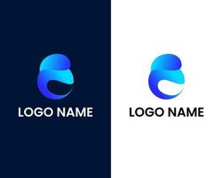 modello di design del logo moderno lettera e e c vettore