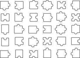 icona dell'illustrazione del puzzle. puzzle isolato oggetto piatto illustraton jigsaw vettore