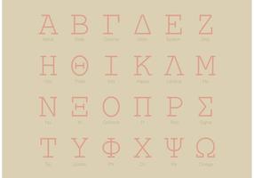 Set di alfabeto greco lastra serif