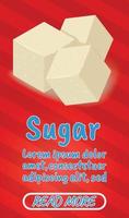 banner di concetto di zucchero, stile isometrico dei fumetti vettore