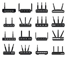 set di icone wireless router, stile semplice vettore