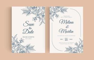 matrimonio di lusso salva la data, collezione di biglietti d'invito. copertina alla moda vettoriale, poster grafico, brochure floreale geometrica, modello di design vettore