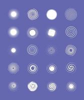 collezione di set di forma radiale. illustrazione vettoriale a spirale. raccolta di loghi rotondi. elemento grafico. forme circolari geometriche astratte.