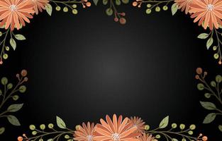sfondo floreale su nero vettore