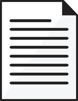 icona del documento cartaceo. simbolo del documento bianco. segno del documento contrattuale. vettore