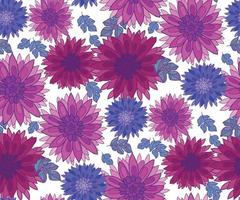 elemento di design delle mattonelle del fiore del crisantemo. illustrazione vettoriale decorativo floreale aster. fiore autunnale nei colori viola motivo ripetibile. fiori autunnali in stile contadino rustico senza cuciture