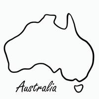 scarabocchiare il disegno a mano libera della mappa dell'australia. vettore