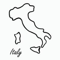 doodle disegno a mano libera della mappa dell'italia. vettore