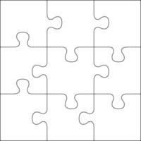 modello di griglia di puzzle. puzzle 9 pezzi, gioco di pensiero e design della cornice di puzzle 3x3. affari assemblare metafora o puzzle gioco sfida illustrazione vettoriale eps 10.