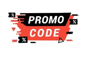 codice promozionale, codice coupon. illustrazione di design piatto vettoriale su sfondo bianco. eps 10