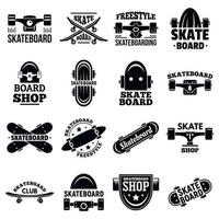 set logo skateboard, stile semplice vettore