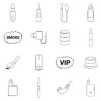 icone di sigarette elettroniche impostano il contorno vettoriale