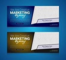 set di modelli di banner orizzontale per agenzia di marketing digitale professionale vettore