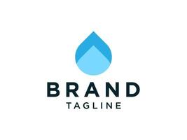 semplice logo goccia d'olio. combinazione blu isolata su sfondo bianco. elemento del modello di progettazione del logo vettoriale piatto per i loghi della natura e del marchio.