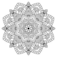disegni del modello dell'illustrazione di vettore della mandala. tatuaggio, islam, arabo, indiano. motivo floreale minimo. pagina del libro da colorare.