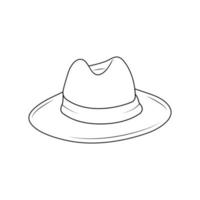 illustrazione dell'icona del profilo del cappello da cowboy su priorità bassa bianca vettore