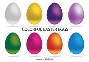 Vettori di uova di Pasqua colorate