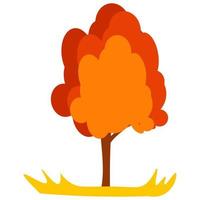 illustrazione vettoriale astratta dell'albero di autunno in eps 10. albero di arancio nel prato,