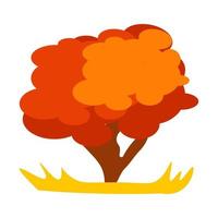 illustrazione vettoriale astratta dell'albero di autunno in eps 10. albero di arancio nel prato,