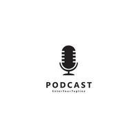 design di podcast ispiratore o semplice logo del microfono radio vettore