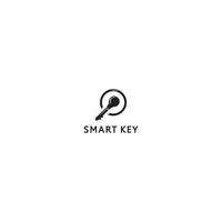 vettore di progettazione del logo della siluetta della chiave intelligente