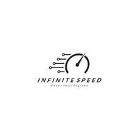 design del logo a velocità illimitata per il logo della corsa vettore