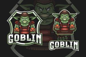 logo mascotte goblin per e-sport vettore