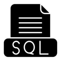 icona del glifo del file sql vettore