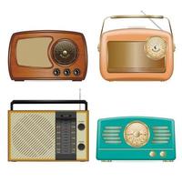 set di icone radio, stile realistico vettore