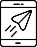 Invia icona linea vettoriale