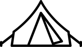 icona della linea vettoriale della tenda