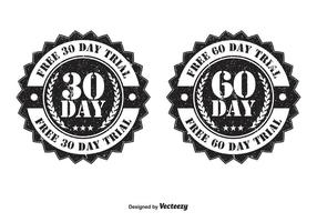 Distintivi di prova da 30 e 60 giorni vettore