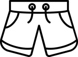icona della linea vettoriale dei pantaloncini