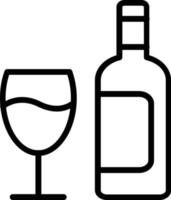 icona della linea del vettore del vino