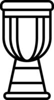 icona della linea vettoriale djembe