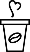 icona della linea vettoriale della tazza di caffè