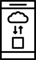 icona della linea del vettore di cloud computing