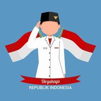 celebrazione del giorno dell'indipendenza indonesiana vettore