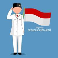 celebrazione del giorno dell'indipendenza indonesiana vettore