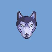 illustrazione di pixel art dell'icona della testa e della faccia del cane vettoriale modificabile per lo sviluppo di giochi, risorse di gioco, risorse Web, progettazione grafica e scopi stampati.