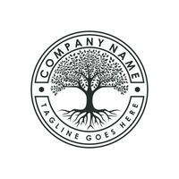 albero genealogico della vita timbro sigillo logo design ispirazione vettore