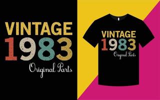modello di t-shirt grafica vintage compleanno 1983 vettore