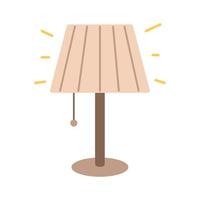 lampada da tavolo accogliente di vettore. simpatica lampada da scrivania. atmosfera notturna. clip art. vettore